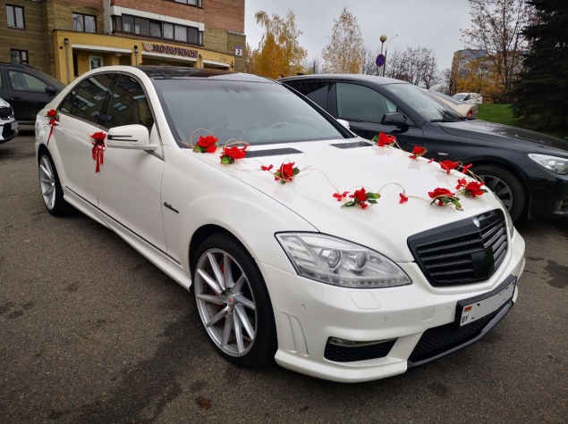 Мерседес S-class W221 Long  белый